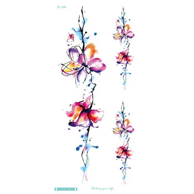 Красочные цветы татуировки стикер сексуальный женский водонепроницаемый временный рисунок боди-арт - Цвет: 23