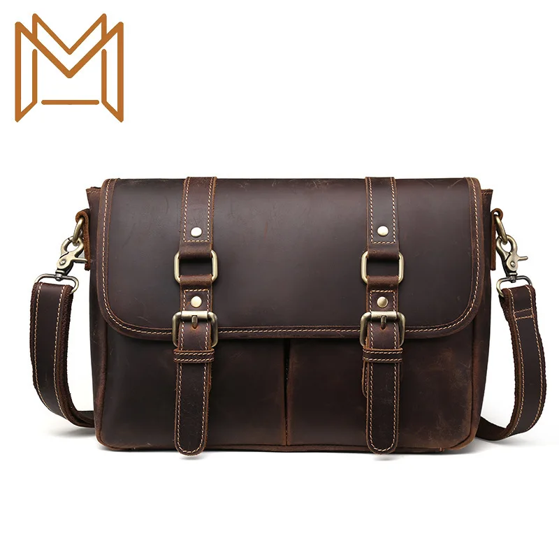 

Genuine Leather Cowhide Male Layer Crazy Horsehide Hand Bill Lading Shoulder Package Leisure Time Briefcase Business