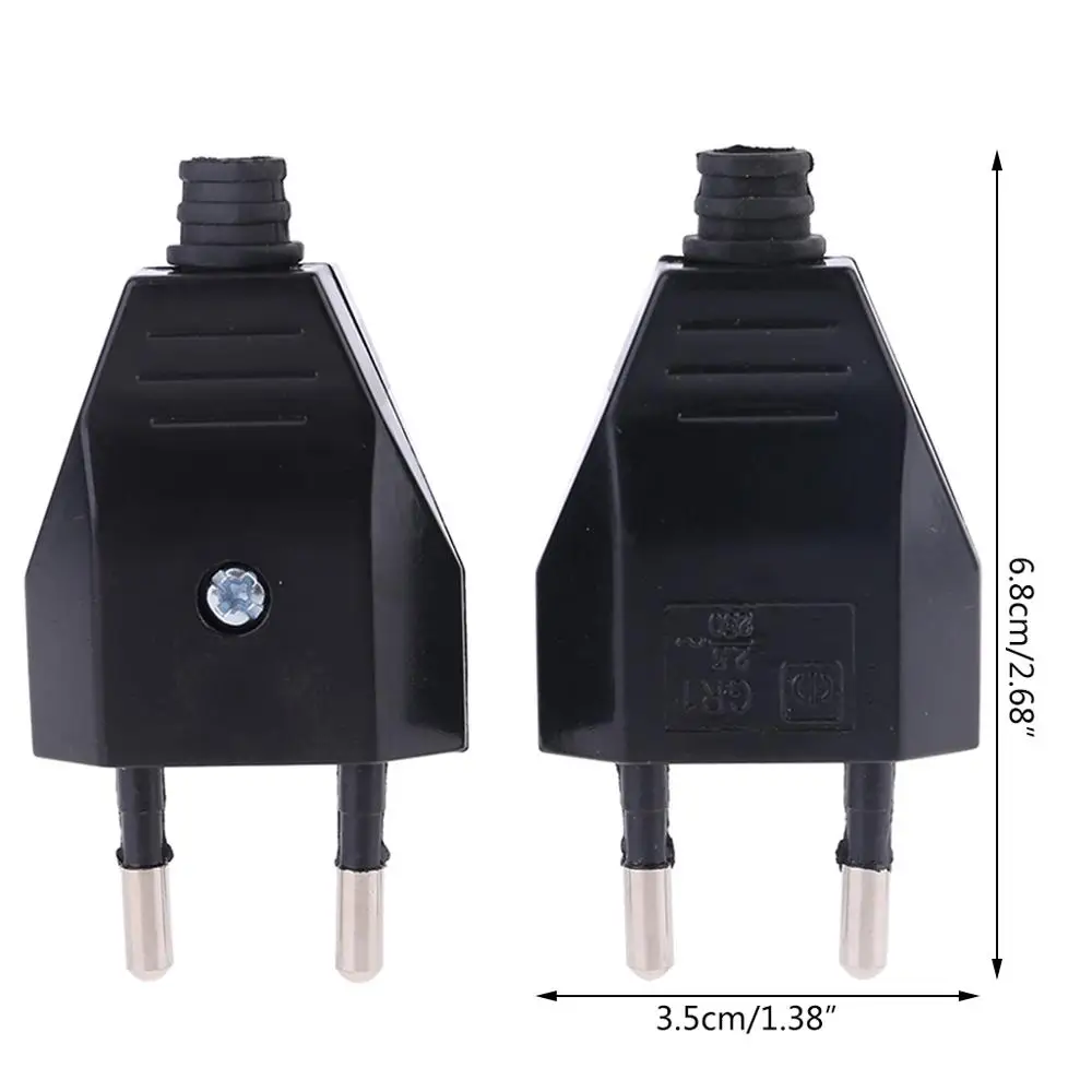 2 шт. немецкий тип Европейский 2-контактный разъем сетевые кабели 2.5A 220V электрический контакт