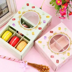 1 шт конфеты Цветной Cookie упаковка для печенья Макарон Подарочная коробка Свадебная вечеринка декоративные конфеты торт Коробки для