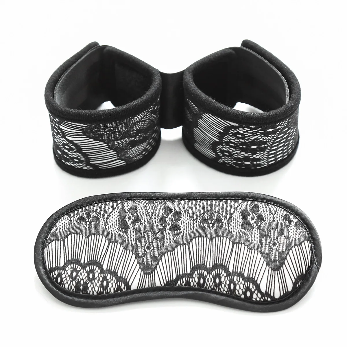 

Manufacturers Direct Selling 2019 New Style Decorative Pattern Velcro One-piece Handcuffs Black Pattern Eye Patch Alternative Ad