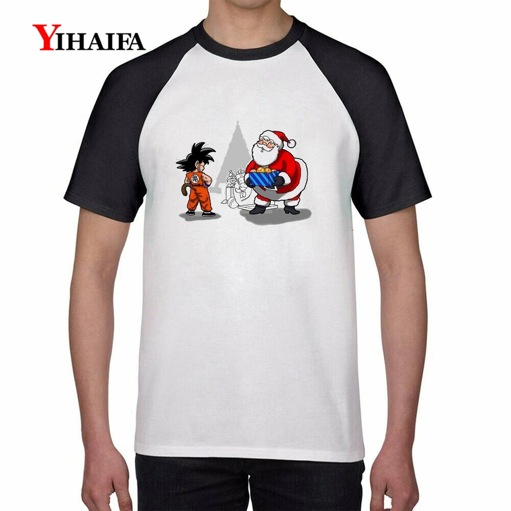 

Mens T Shirts 3D Dragon Ball Z Goku Santa Claus Graphic Tees Anime Tee Tops Xmas Casual Unisex Summer T-shirt