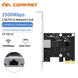 Adaptador sem fio 10mbps para transmissão, dongle de transmissão de vídeo game CF P25 pci e express de 2.5gbps, 10/100/1g/2.5gbps