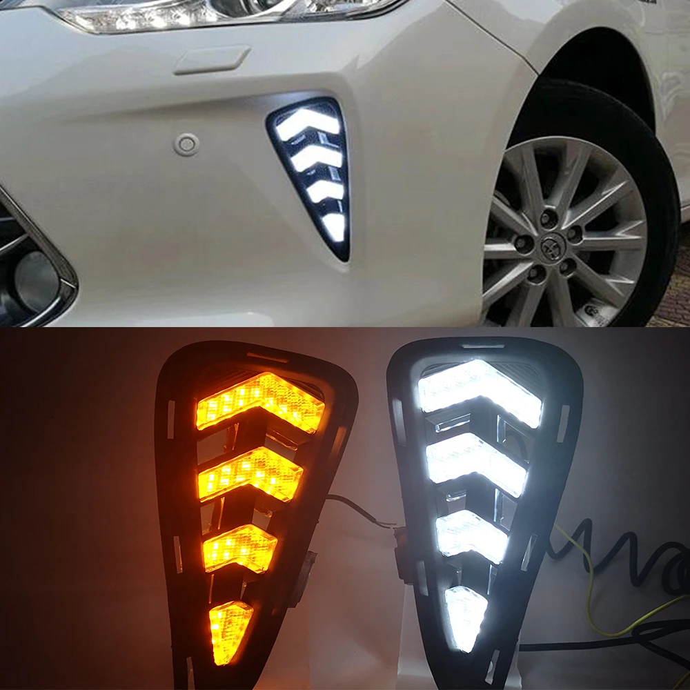 Автомобильная проблесковая 1 пара светодиодный Габаритные огни DRL для Toyota Camry 2015