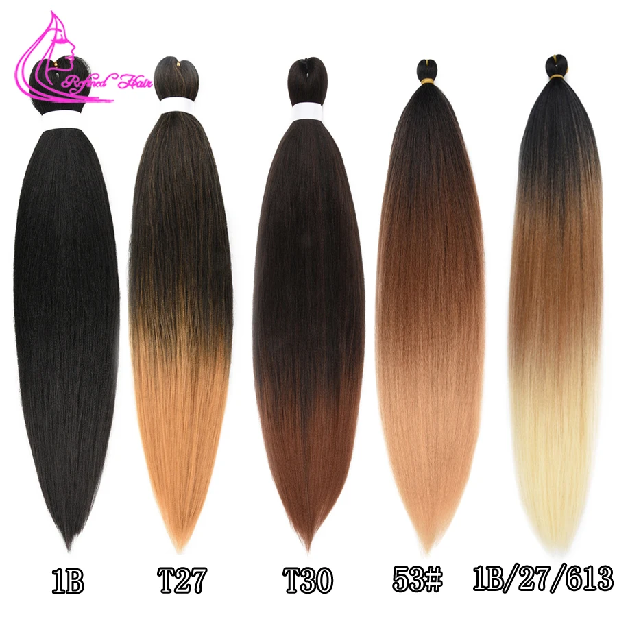 Easy Braiding Hair 26 inch long Jumbo Braids Yaki Straight Crochet Synthetic Ombre Hair Extensions Low temperature Fiber 90g/ pc