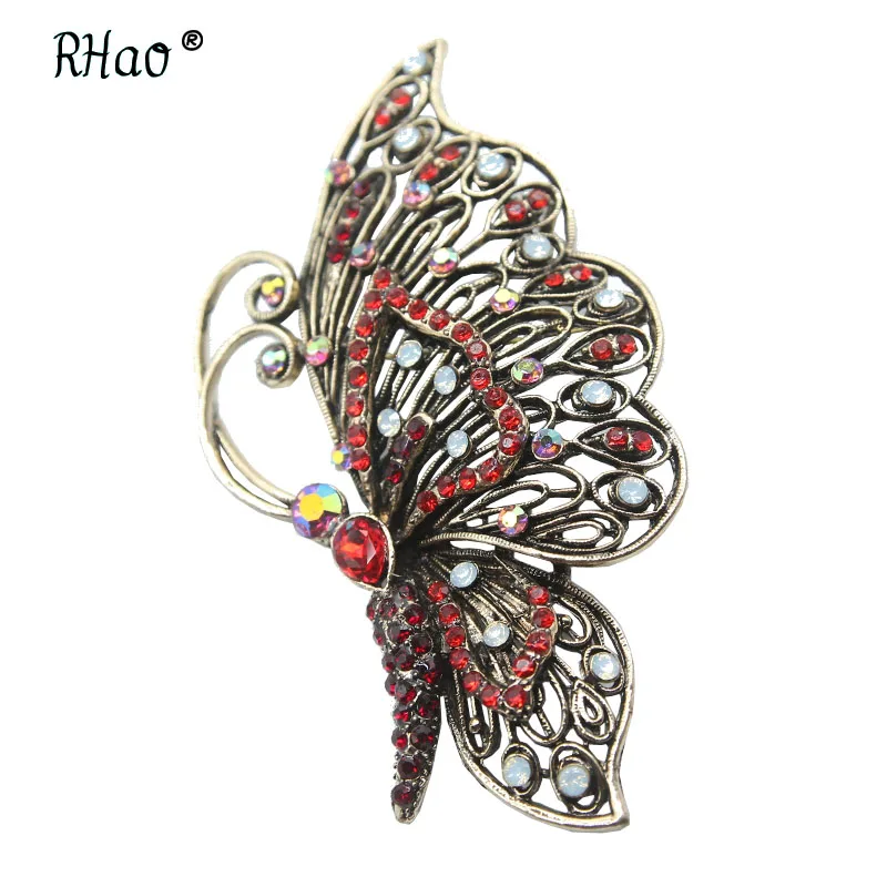 RHao новые винтажные броши в форме бабочки для женщин ювелирные изделия пряжки