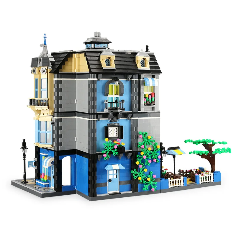 

Wange New Products Small Particles Educational DIY Assembled Building Blocks Street View Architecture Series Garden Cafe 6310