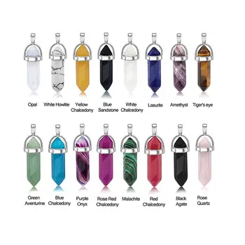 

1PC Natural Crystal Rose Quartz Amethyst Pendant Magic Repair Healing Crystal Jewelry Couple Decorating Christmas And DIY Gifts