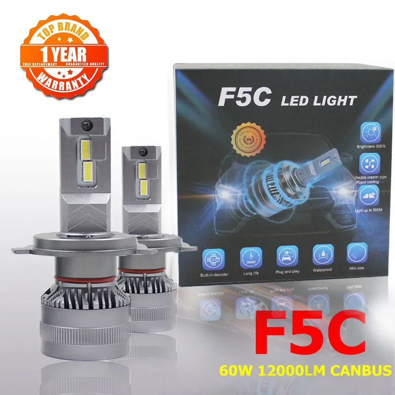 F5C 120W 12000LM H7 H11 9005 9006 H1 LED Bulbs LED H7 headlight kit Fog Light H4 H7 H8 H16 Car LED Lamps LED Headlights Bulb
