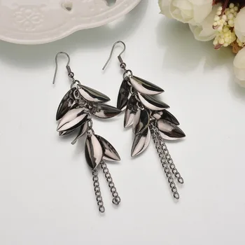 

Accessories Bohemian Ear Stud Gold Silver Leaf Exaggeration Tassels Earrings Long Earrings Women