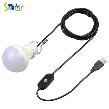 

5V 5W Camping LED Bulb USB Port Touch Switch Outdoor LED Light 10 LEDs Energy Saving Dimmable Hiking LED Bulb Light