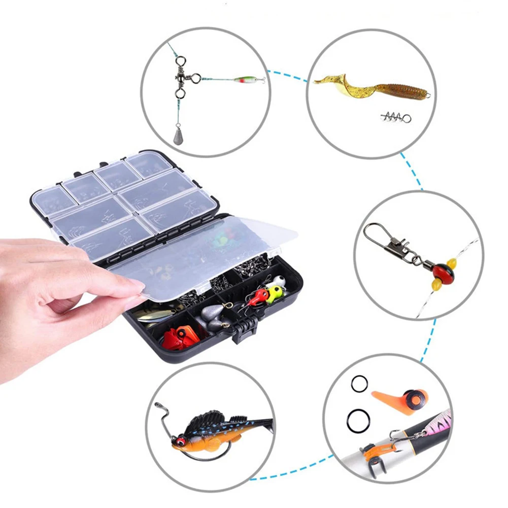 187 шт. коробка для рыболовных снастей карпа с джиг крючками поворотные бусины