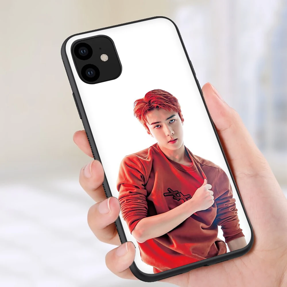 EXO sehun Мягкий силиконовый чехол для телефона чехол для iPhone 5 5S SE 6 6S 7 8 plus X XR XS 11 Pro Max - Цвет: B2