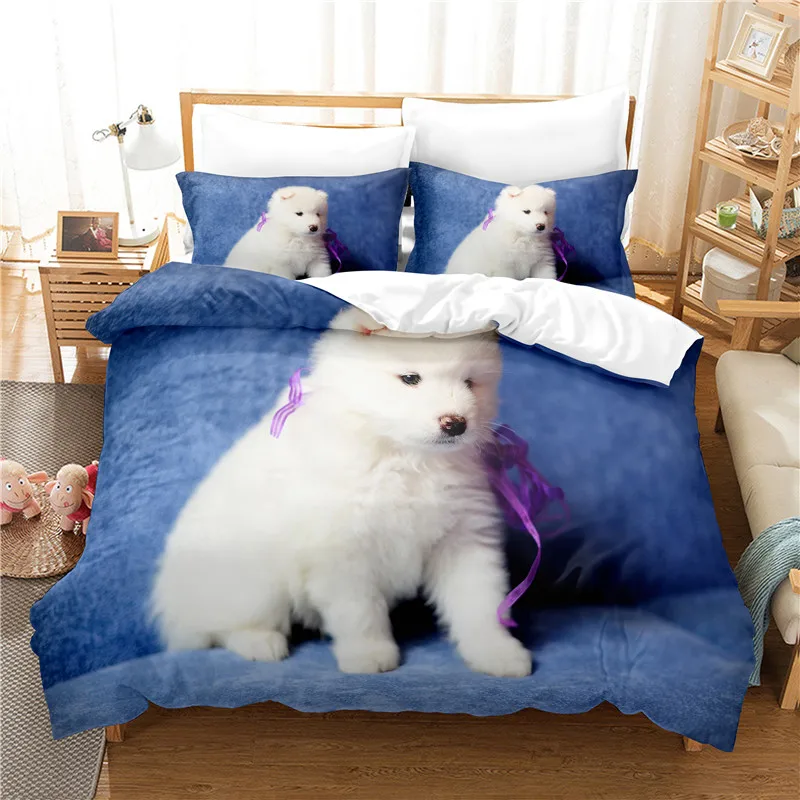 CuteDogBeddingSetForBedroomSoftBedspreadsForBedHome
