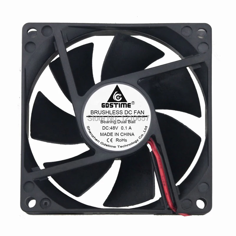 1 шт. Gdstime DC 48 В 2Pin 0.1A мяч 80 мм 80x25 мм 8 см 8025B Бесщеточный охлаждения кулер вентилятор