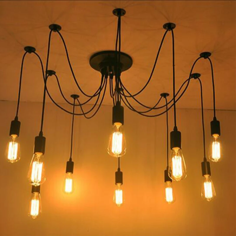 Nordic Retro Ceiling Light Bedroom Decor Spider Ceiling Lights Vintage Loft Industrial Hanging Lamp Cafe люстра потолочная