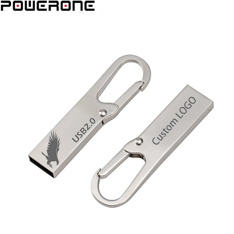 POWERONE Metalen USB флеш-накопитель 64 ГБ, флеш-накопитель 16 ГБ, 4 Гб, флеш-накопитель 32 ГБ, флеш-карта памяти 128 ГБ, водостойкий флеш-накопитель, usb диск