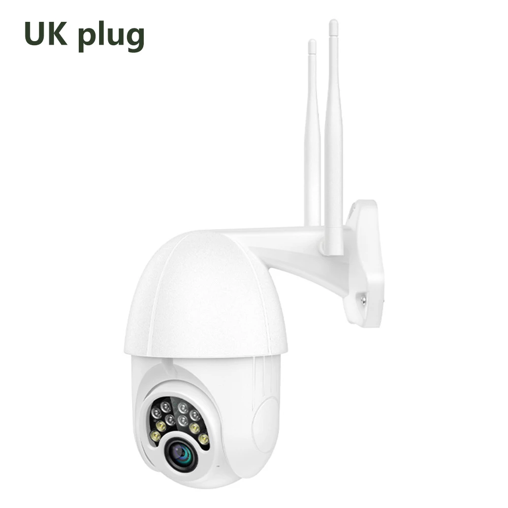 Bakeey 1080P PTZ 4X зум Безопасности Смарт wifi IP камера 10 светодиодный открытый водонепроницаемый скоростной Купол CCTV монитор детский видеоняни - Цвет: UK plug