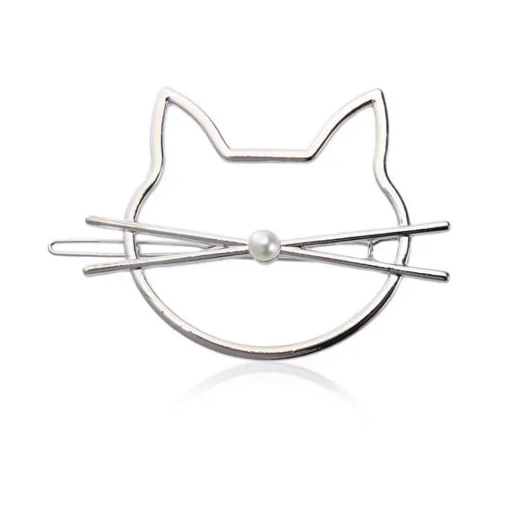 Timlee H048 Грация прекрасный персик сердце кошка котенок, зажим для волос заколки популярные аксессуары для волос оптом - Окраска металла: silver cat