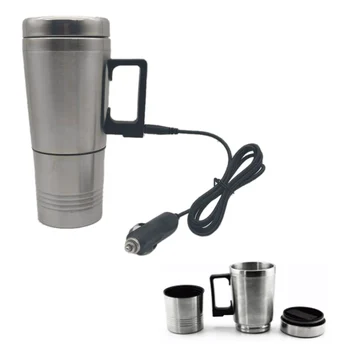 

24V Stainless Steel Car Heating Cup Coffee Bottle Warmer Heated Travel Mug Traveling Camping Vehicle Heating Cup