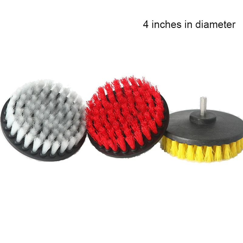 4inches Горячая Распродажа 3 шт./компл. электрическая дрель щетины щетки чистящая головка для автомобиля для плитки Ванная комната ковровое покрытие TI99 - Цвет: 4inches