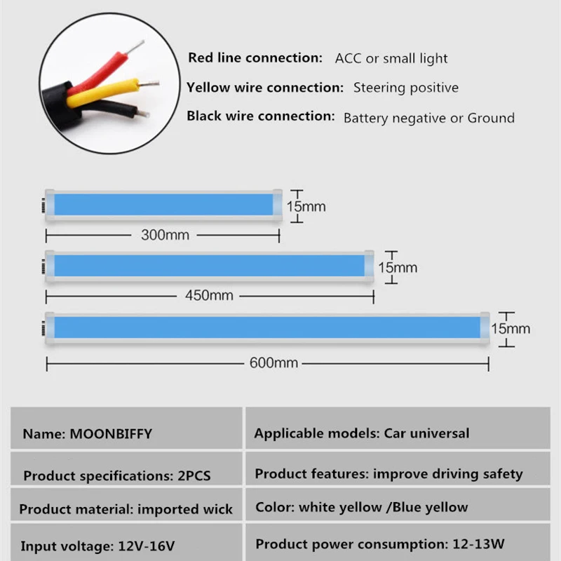 2xUltrafine DRL 30 45 60 см 12 в дневные ходовые огни Гибкая мягкая трубка направляющая автомобильная светодиодная лента белый желтый указатель поворота водонепроницаемый