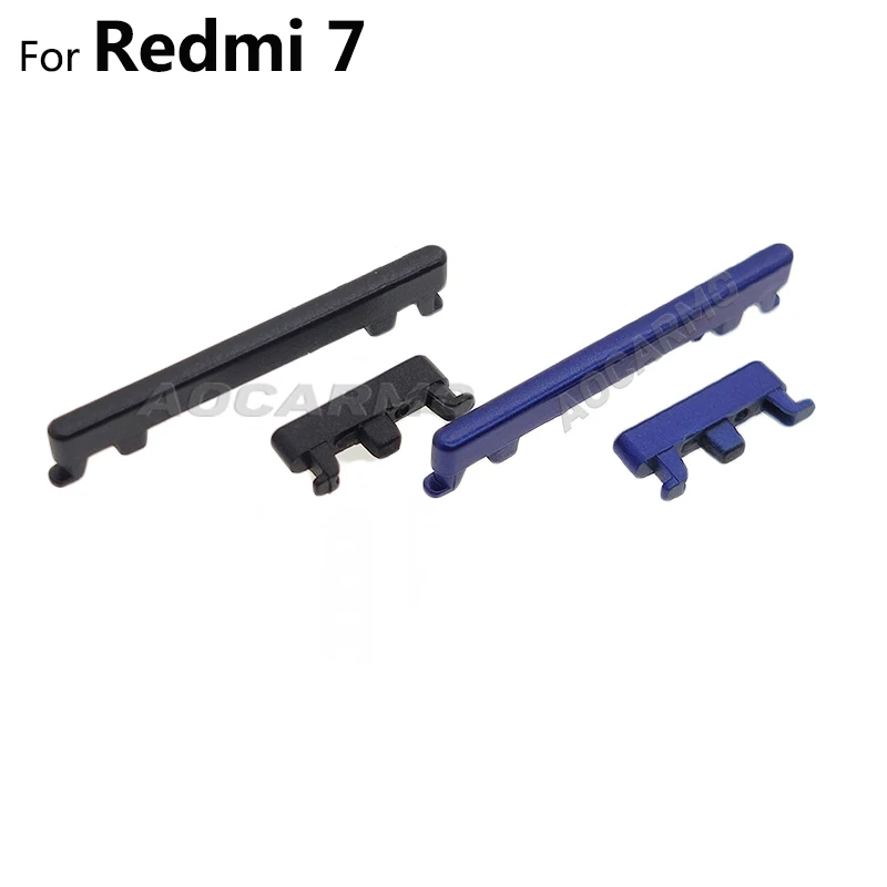 Aocarmo For Xiaomi Redmi 7 7A Power On Off Button + Volume Up Down Switch Side Key Replacement Part phone switch key power volume control button