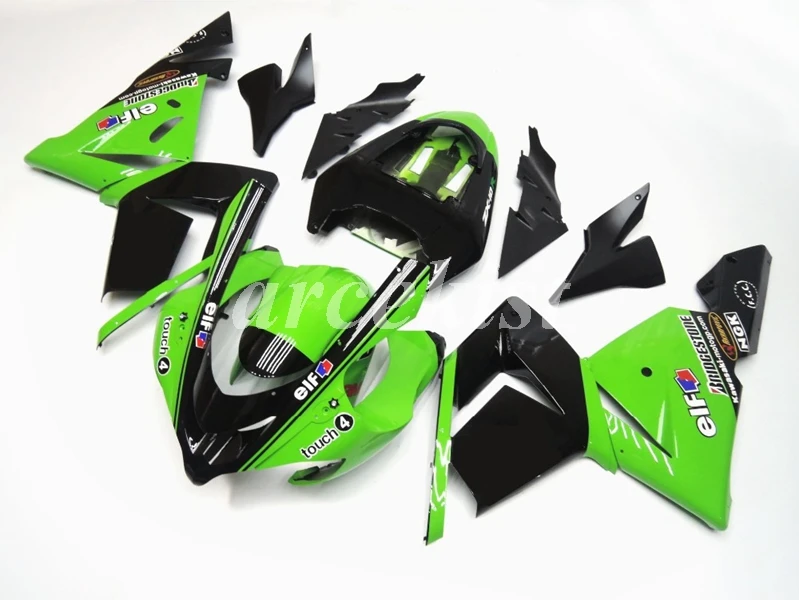 4 подарки ABS мотоцикл обтекатели комплект подходит для Kawasaki Ninja ZX-10R ZX10R 2004 2005 04 05 Кузов Набор на заказ зеленый черный