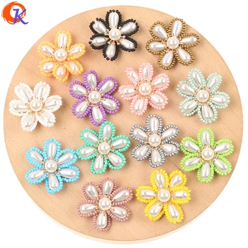 

Cordial Design 20Pcs 32MM Jewelry Accessories/Hand Made/Flower Shape/Seed Beads & Imitation Pearl/Earring Findings/DIY Making