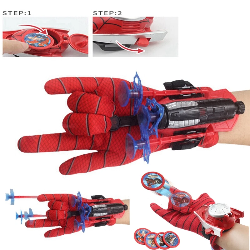 Kinder Superheld Superhelden Spiderman Launcher Handschuhe Cosplay Spielzeug Toy 