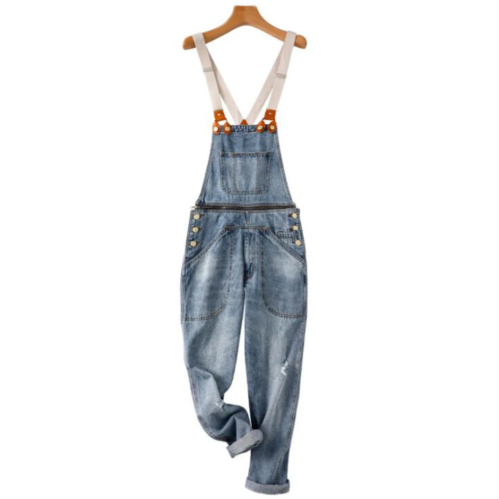 Мужские джинсы с дырками, рваные мужские повседневные джинсовые комбинезоны, свободные хип-хоп мужские брюки из денима, модные комбинезоны D40