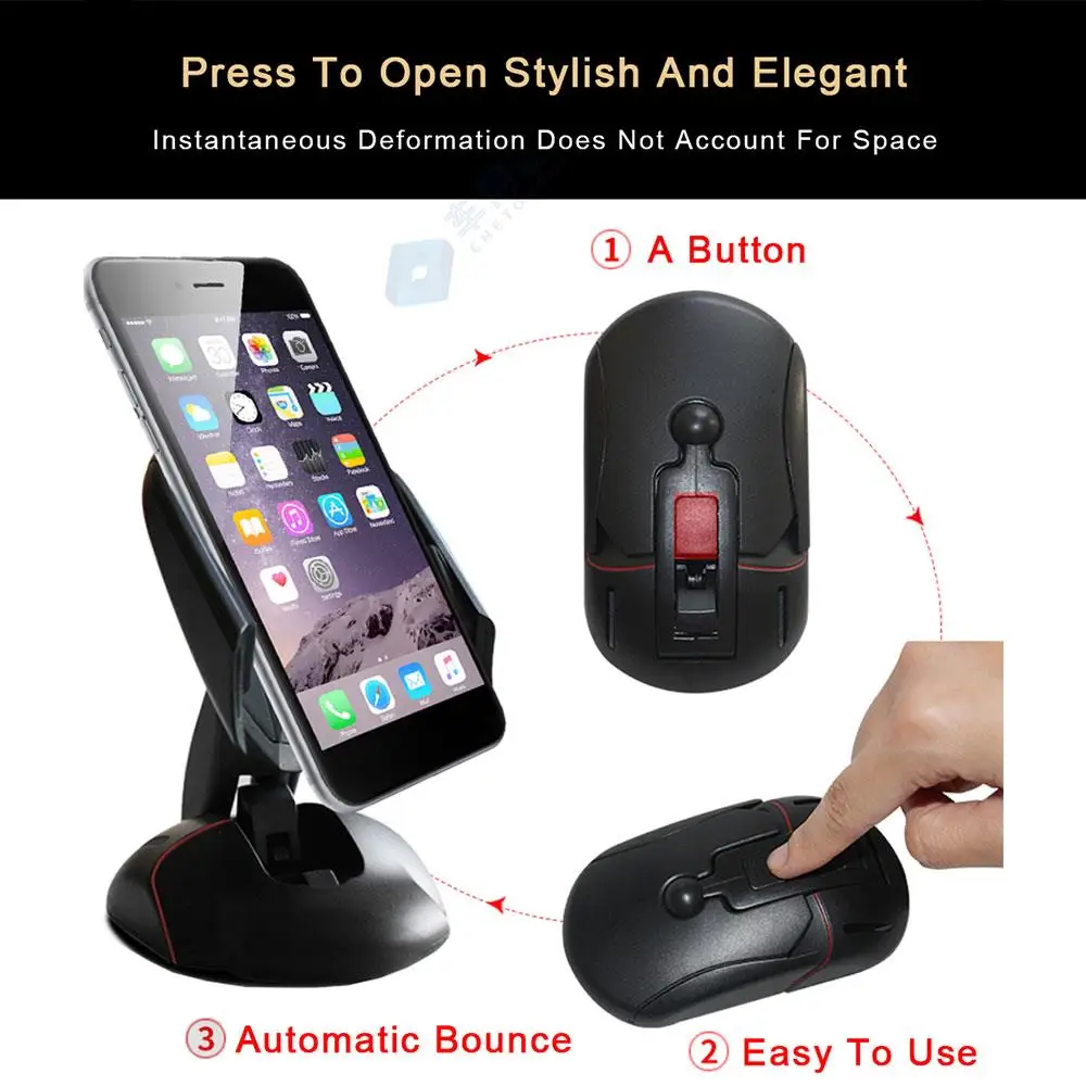Suporte do Telefone do Carro Suporte do Telefone Novo Toque Titular Botão Deformação Pára-brisa Suporte Mouse Design Criativo 1 Pçs um 8 Suporte universal p carro