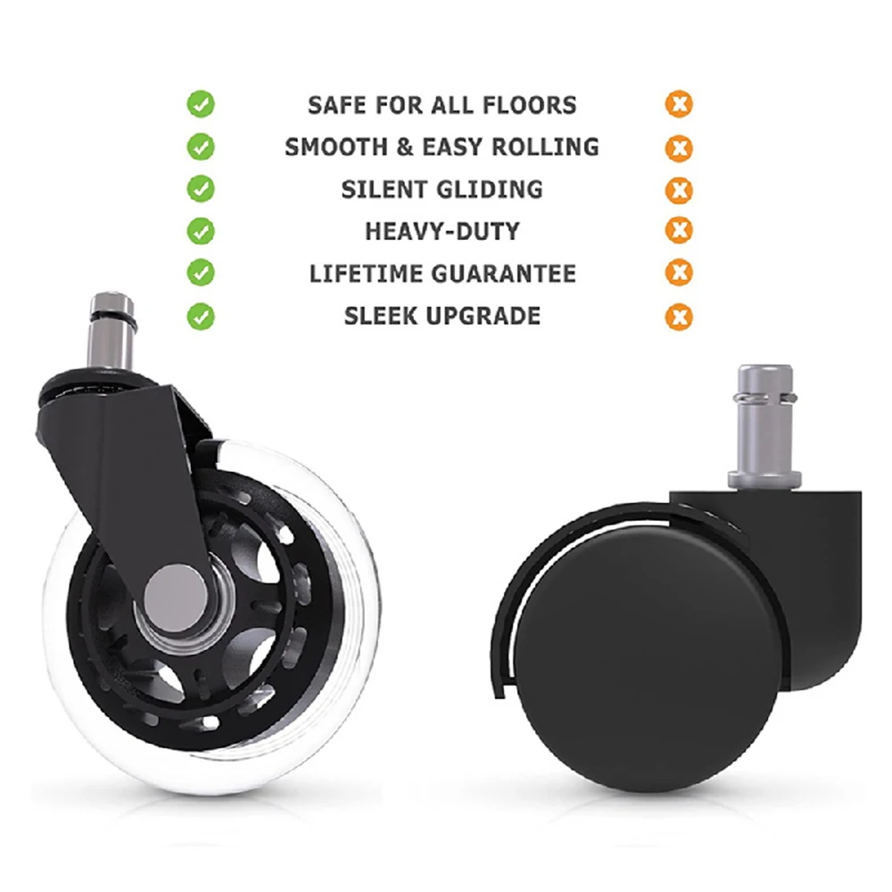 5PCS Office Chair Casters Hard Floor Casters Premium Caster Wheels for