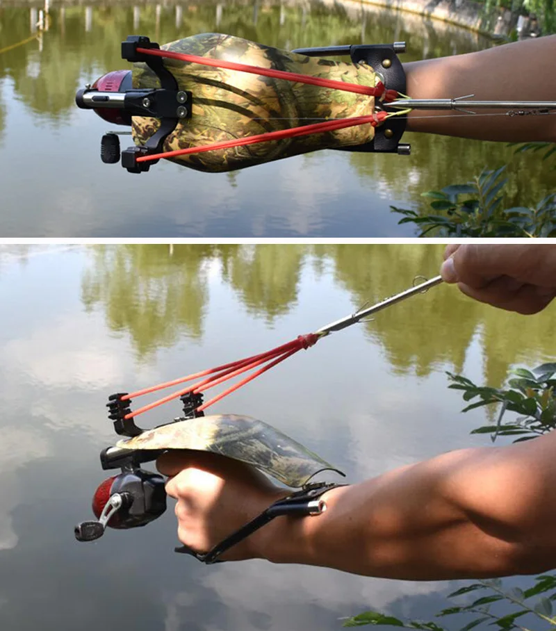 Profissional de Caça Catapulta ao ar Pesca Estilingue Conjunto Laser Livre Preciso Caça Tiro Catapulta Terno 5 Cheap Arco e flecha
