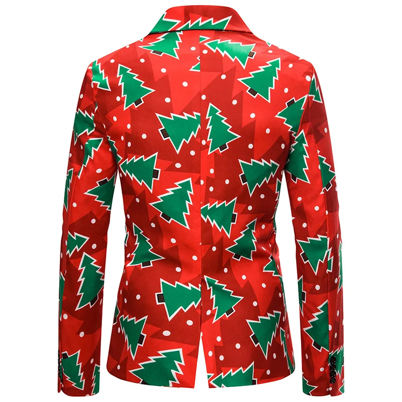 Mens 3D Christmas Red Vests Men Christmas Tree Waistcoat New Year Party Dance Gilet Men Vest Casual Slim Fit Male Chaleco Hombre
