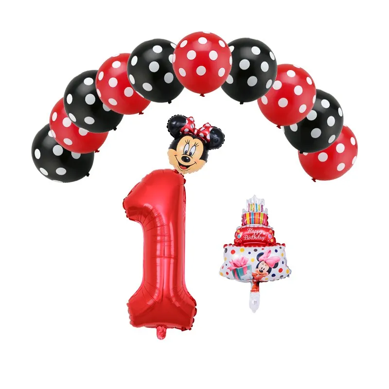 13PCS 13 шт. Микки Минни Маус 30 дюймов номер фольги Воздушные шары торт Baby Shower 1 2 3 4 5 6 ST День Рождения Декор детские игрушки Globos - Цвет: 13PCS