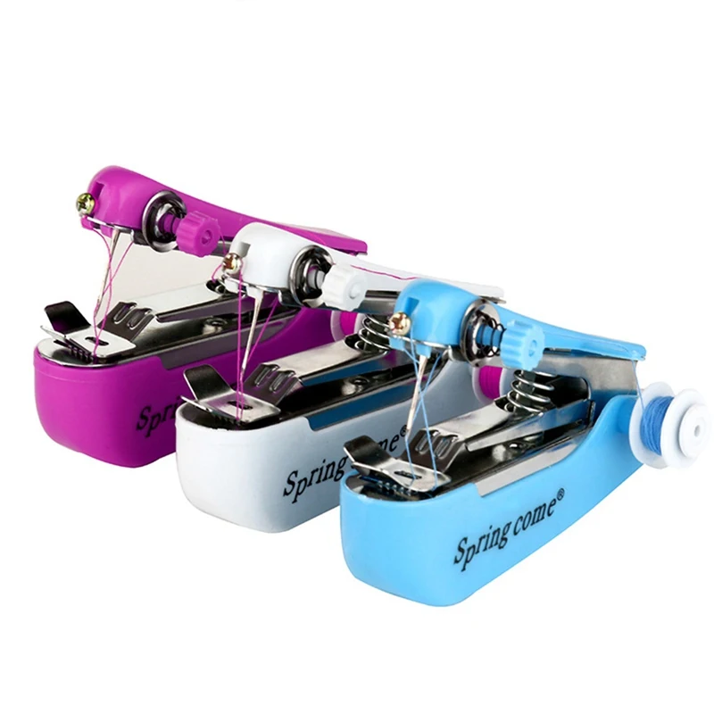 

For Mini Manual Sewing Machine Portable Handheld Tailoring Machine Home Travel Embroidery Stitcher Sewing Tools Random Color