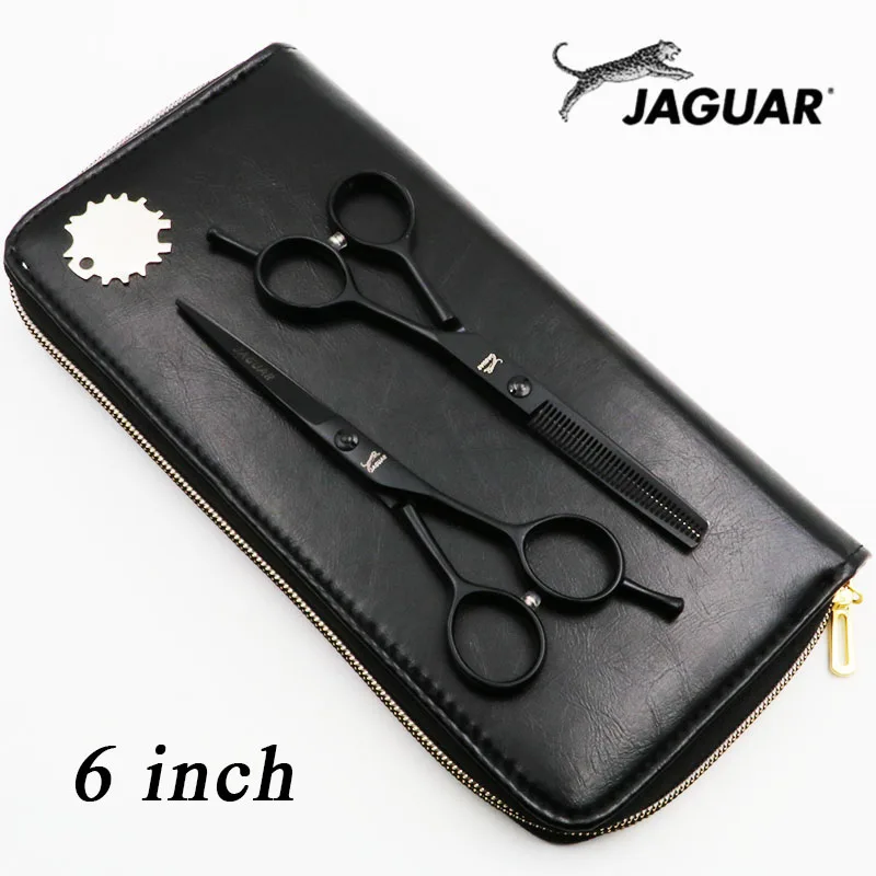 1 set add case 5,5/6 дюймов Профессиональные Парикмахерские ножницы набор резки+ филировочные ножницы высокого качества личности черные стили - Цвет: 1 set add case