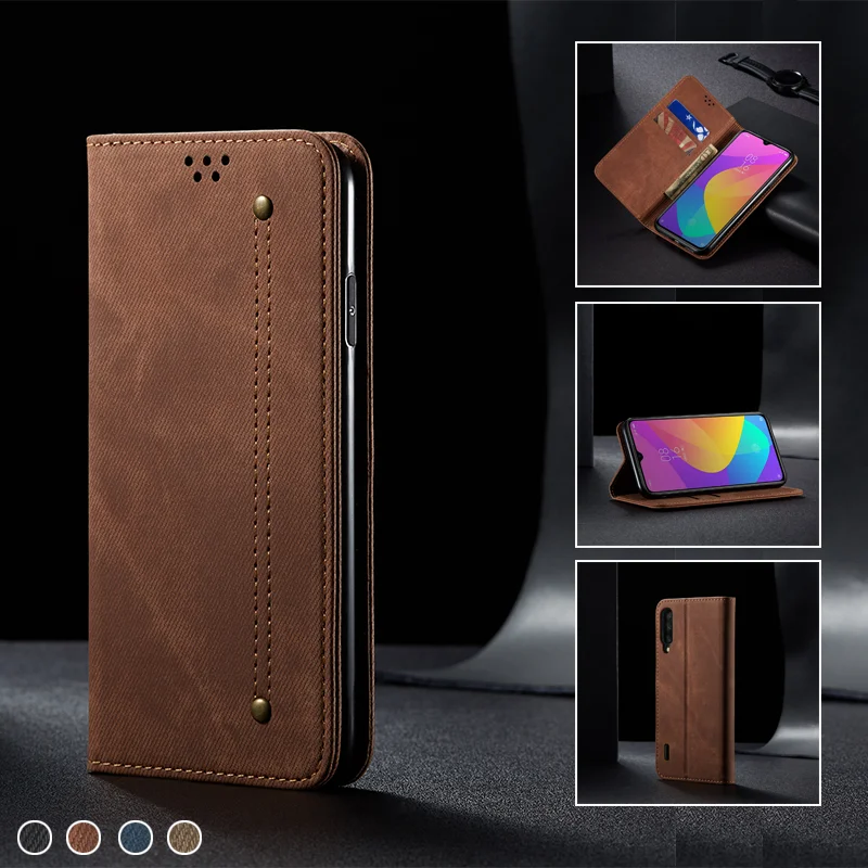 Винтажный джинсовый Магнитный чехол для Xiaomi Redmi Note 8T 10 7 6 Pro, кожаный чехол-книжка с бумажником для Xiaomi Redmi 9 CC9 8A 7A 9 T, чехол s