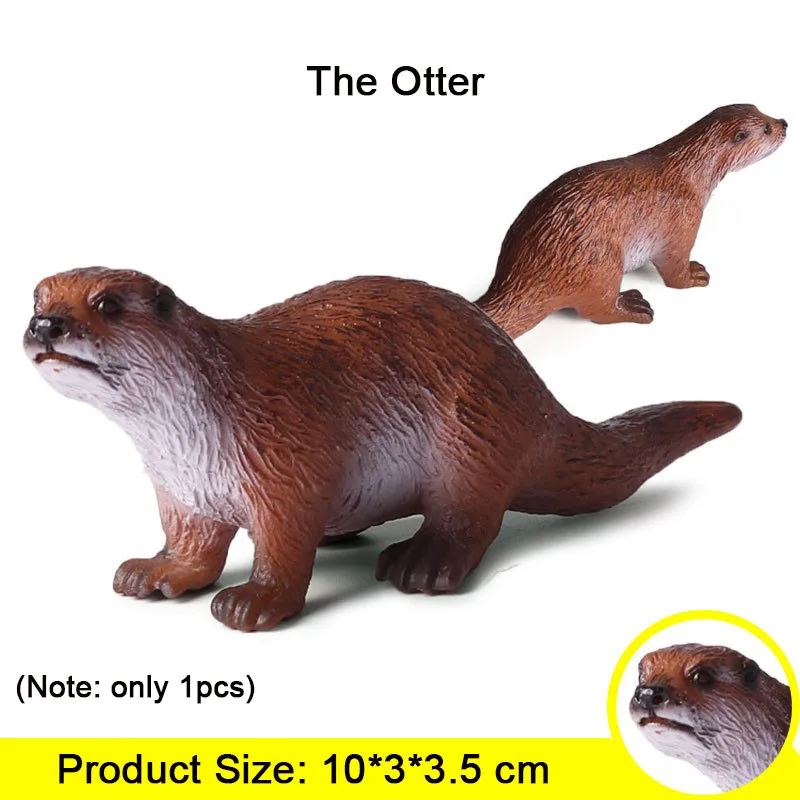 the otter Океаническая и морская жизнь животное моделирование однотонные Акула КИТ "осьминог" Дельфин игрушки Фигурки Обучающие Коллекция подарков - Цвет: the otter