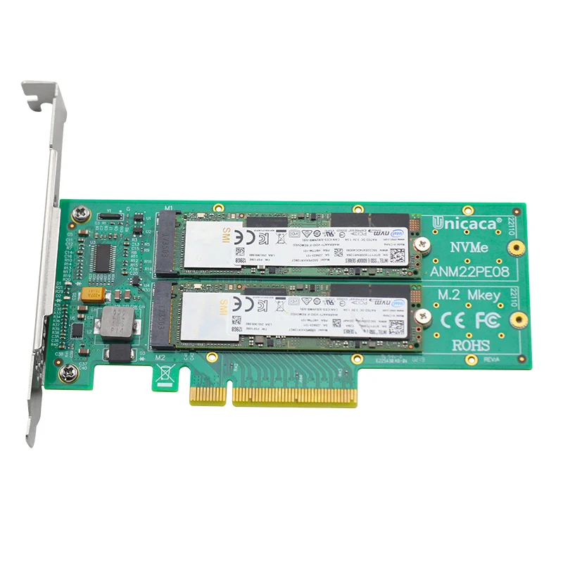  ANM22PE08 NVMe Controller PCIe zu M.2 Dualport mit headsink (nicht mit ssd)