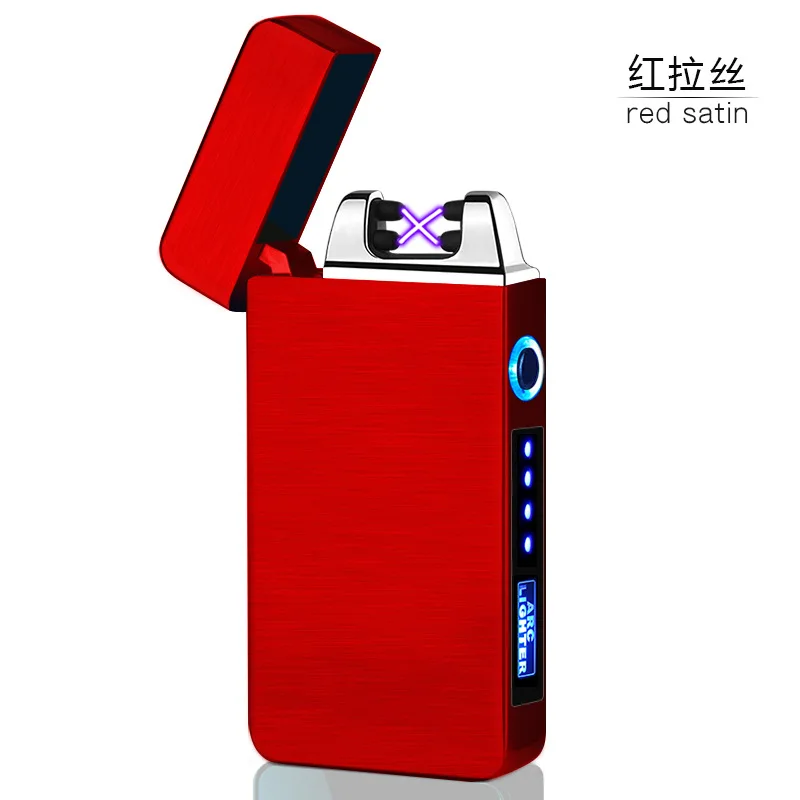6 цветов новая дуга USB зарядка зажигалка, чтобы отправить другу подарок на день рождения - Цвет: red