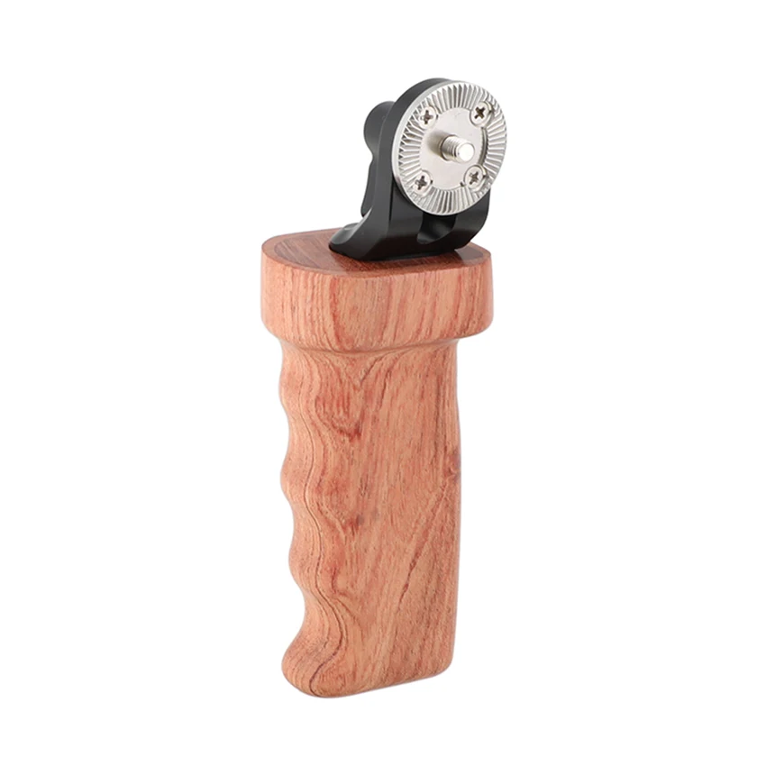 

CAMVATE Wooden Grip (Right Hand Side) With Top Rosette M6 Thread Connection For DLSR Camera Shoulder Mount Rig C2349