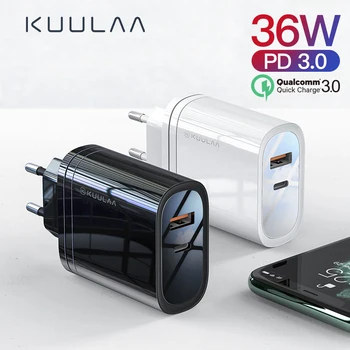 

36W USB Charger 36W Quick Charge 4.0 PD 3.0 USB Type C Fast Charger For iPhone Xiaomi Portable Mobile Phone Charger Adapter