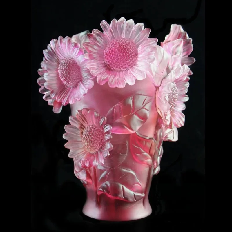 Eastern High end Roses Design Vase Flowers Container Color Glazed Pot