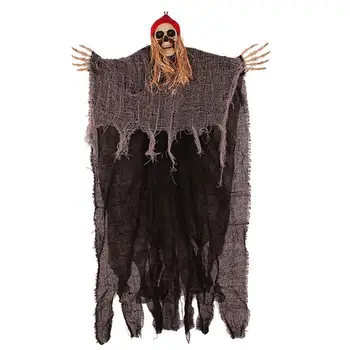 

Pirate Skeleton Ghost Hanging Decor Flash Halloween Hanging Pendant Bar Decor Party Supplies Haunted House Props