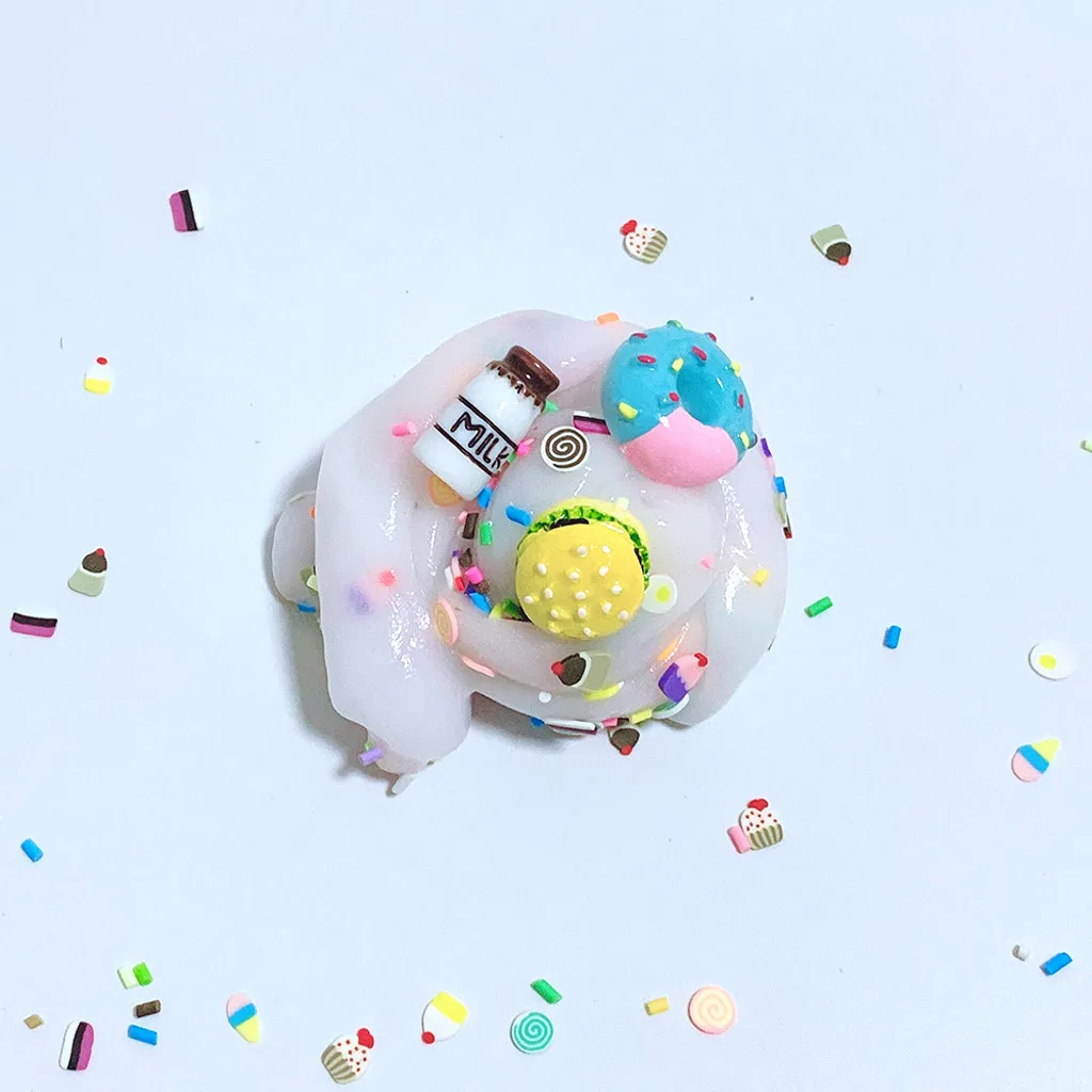 Уникальный Пластилин «сделай сам» Burger Char Milk Slime торт ко дню рождения слизь дети облегчение стресс игрушки Slime амулеты легкая глина антистрессовые игрушки