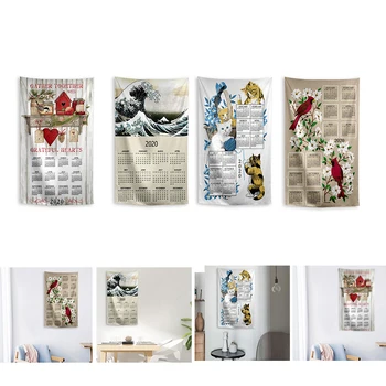 

2020 Fabric Calendar Nordic Minimalist Wall Decoration Schedule Background Cloth Decoration, 40x70cm