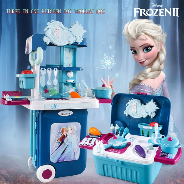 Funny Disney Frozen Elsa Princess Kitchen Sets Simulation kitchen Cooking  play house toys children interactive educational toy - AliExpress