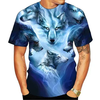 

2019 Newest Wolf 3D Print Animal Cool Funny T-Shirt Men Short Sleeve Summer Tops t shirt Male Fashion Casual T shirts Male 6XL